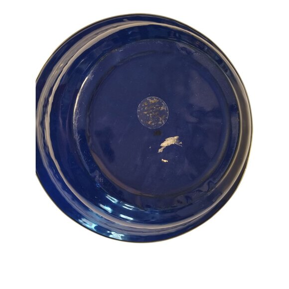 Denise Harvey Blue Enamelware Snowman Serving Bowl, Christmas Golden Rabbit II - Picture 3 of 4